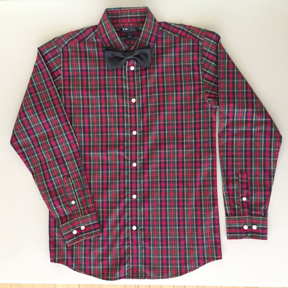 Tartan Plaid Button Down Long-Sleeved Dress Shirt
